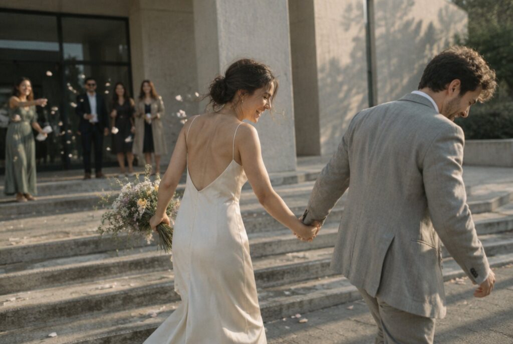 Two Parts: The Small Ceremony and the Big Party